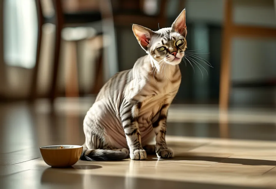 แมวเลียปากแสดงความพึงพอใจ - อาหารแมวที่เต็มไปด้วยคุณภาพและความอร่อย เหมาะสำหรับแมวทุกวัย