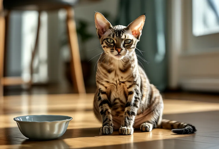 แมวกำลังเพลิดเพลินกับอาหารลดน้ำหนักในชาม - อาหารที่ช่วยให้แมวกลับมาฟิตอย่างมีสุขภาพดี