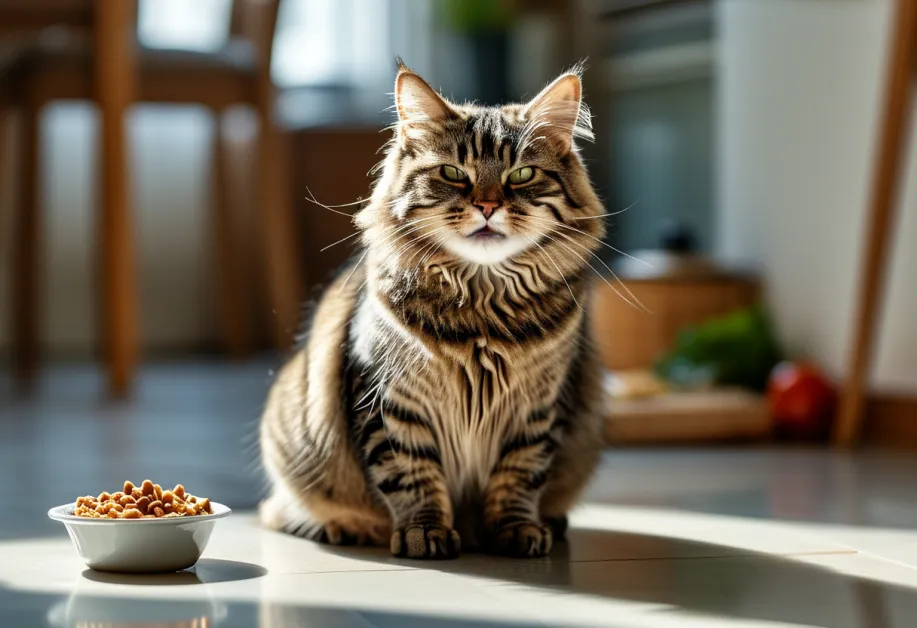 แมวเลียปากด้วยความสุขหลังลองอาหารสูตรไฮโปอัลเลอร์เจนิก - อาหารแมวที่ปลอดภัยและเหมาะสำหรับแมวแพ้ง่าย