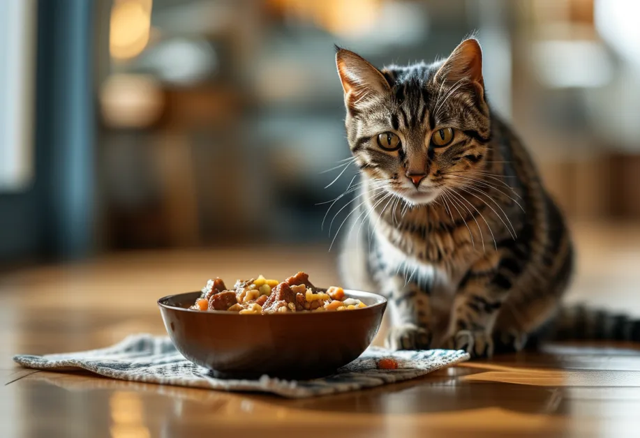 ลูกแมวสุขภาพดีได้รับสารอาหารจากอาหารเม็ดที่มีคุณภาพและปลอดภัยสำหรับสัตว์เลี้ยง