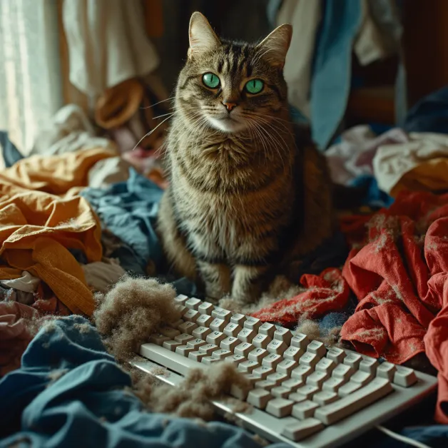 ขนแมว เต็มบ้าน