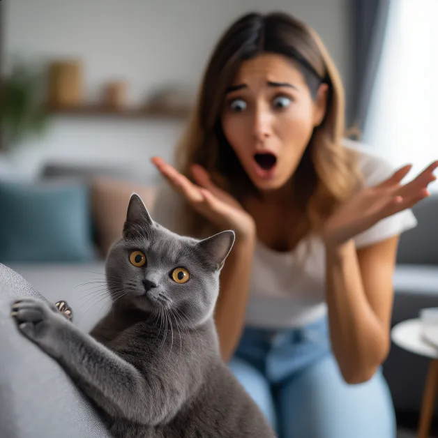 แมวน่ารัก ข่วนโซฟา