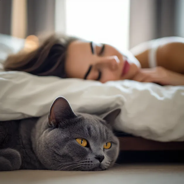 แมวน่ารัก นอนใต้ผ้าห่ม